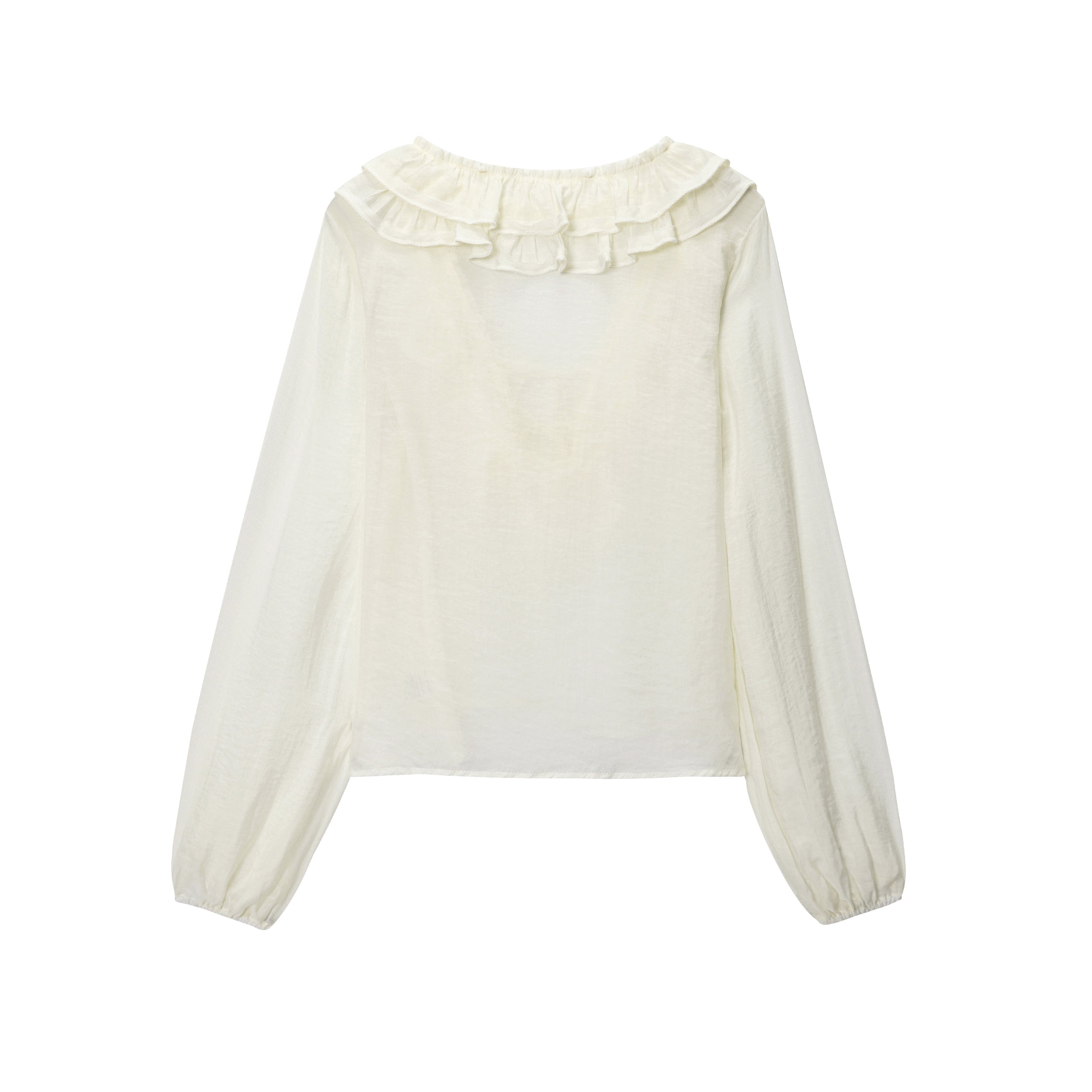 Women's Ruffle Tie-Neck V-Neck Blouse