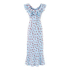 Women's Ruffled V-Neck Floral Vacation Dress