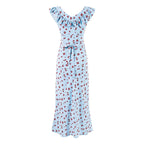 Women's Ruffled V-Neck Floral Vacation Dress