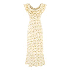 Women's Ruffled V-Neck Floral Vacation Dress