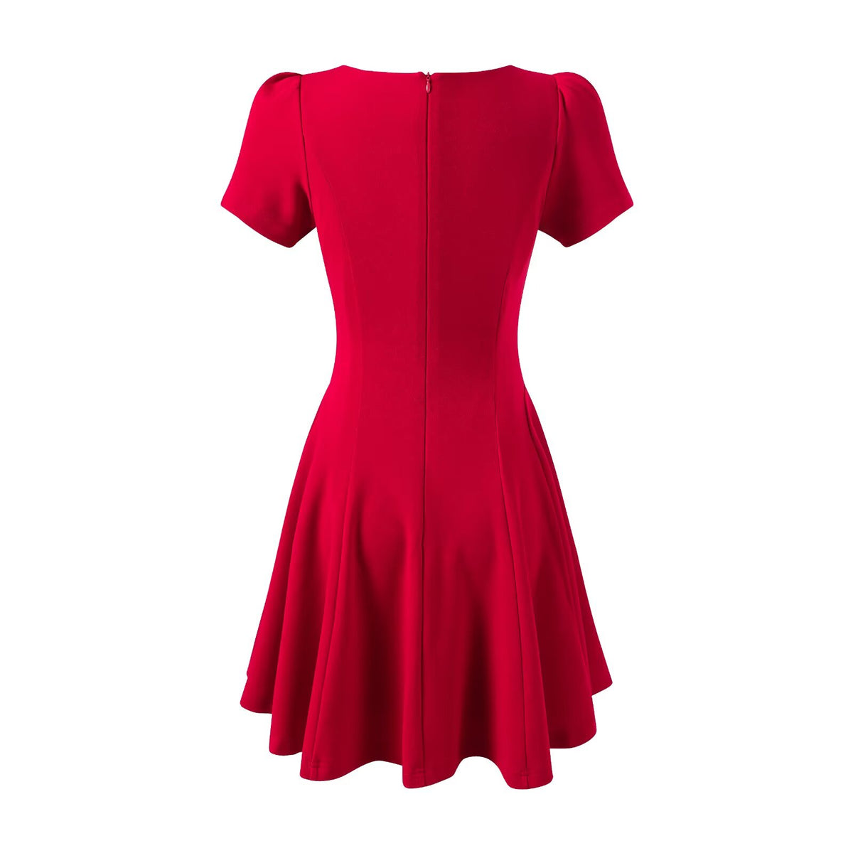 Women's Square Neck Short Sleeve A Line Dress