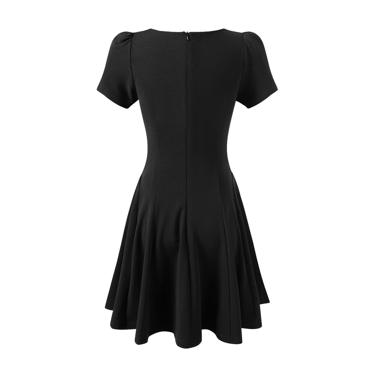 Women's Square Neck Short Sleeve A Line Dress