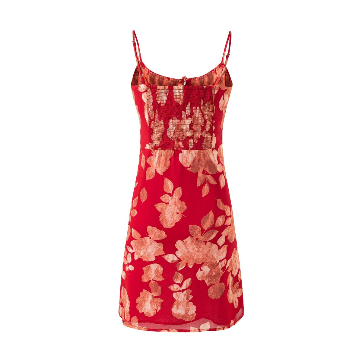 Retro Vacation Casual Drawstring Strap Suspender Dress