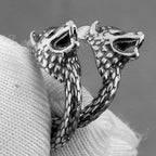 Stainless steel dragon statement stud earrings