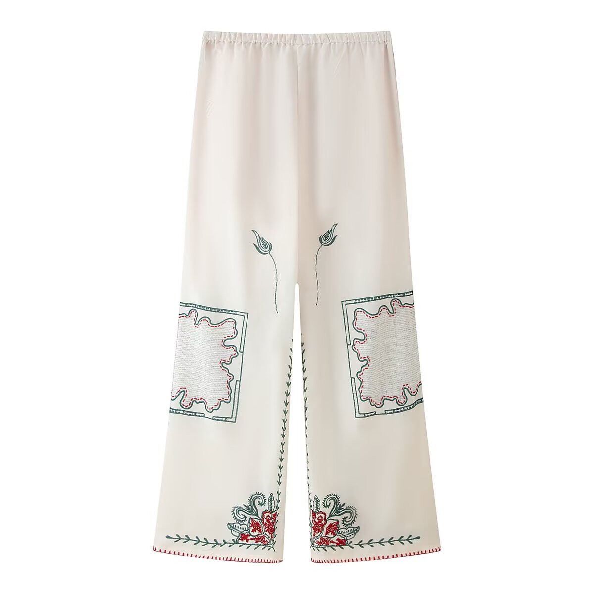 Autumn Casual Embroidered Shirt Top Pants Set