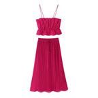 Women's Short Elastic Top Midi Skirt Sets