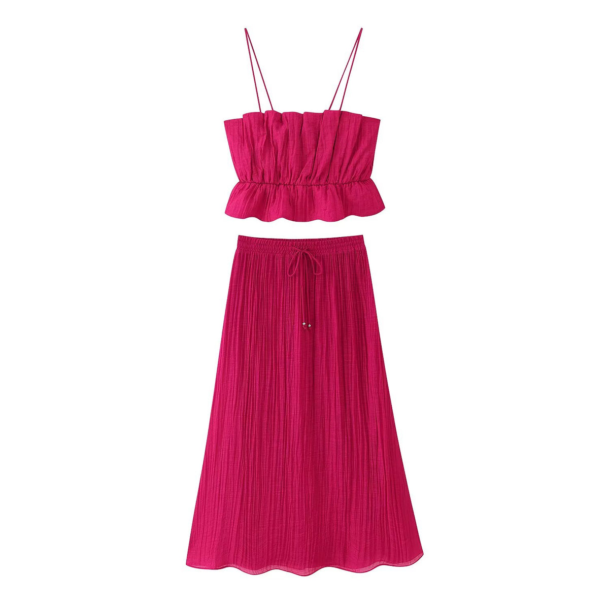 Women's Short Elastic Top Midi Skirt Sets