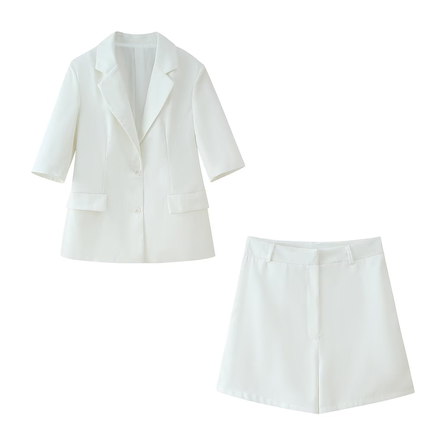Women's Short-Sleeve Blazer and Shorts Separates