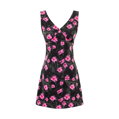 Women's Summer Vacation Casual Tight Waist Sexy V Neck Printed Dress