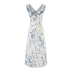 Women's Ruffled V-Neck Floral Midi Dress