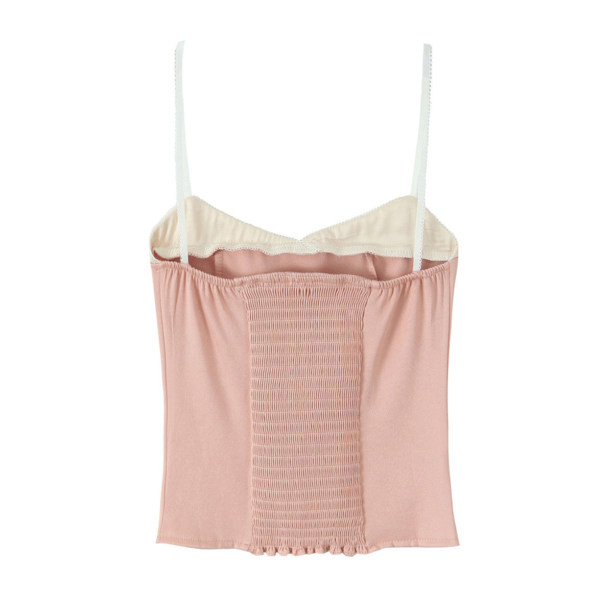 Women's Summer Women Clothing Sexy Slimming Tube Top Faux Two Pieces Contrast Color Spaghetti Strap Camisole Top Outer Wear
