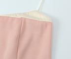 Women's Summer Women Clothing Sexy Slimming Tube Top Faux Two Pieces Contrast Color Spaghetti Strap Camisole Top Outer Wear