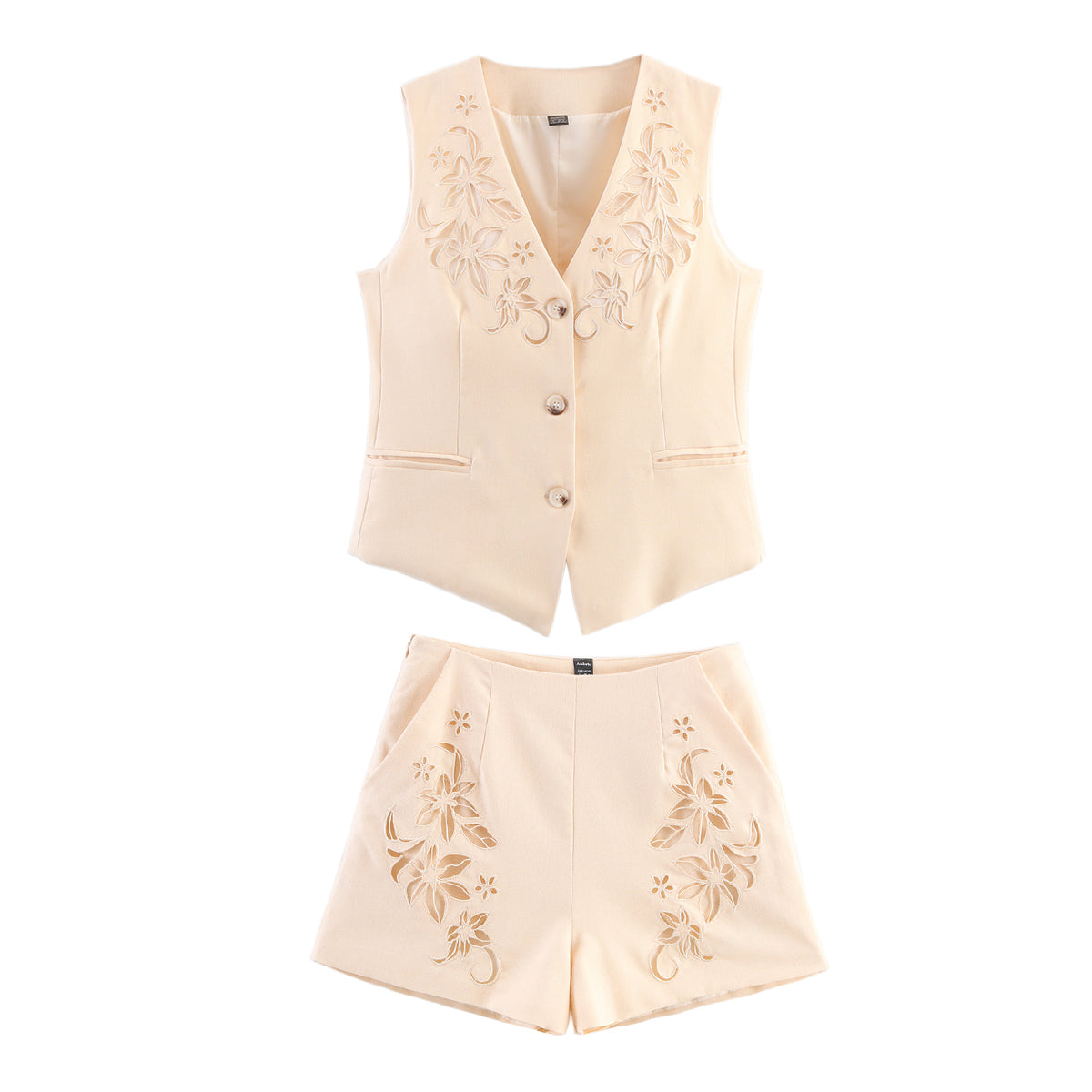 Women's Printed Summer Twet Sleeveless Western Two-Piece Sets Shorts