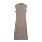 Women Clothing Summer Shirt Collar Midi Dress