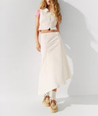 Women's Asymmetric Midi Top and Skirt Two-Piece Set