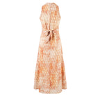 Women's Summer Casual Simple Blooming Printing Pull Belt Waist Tight Dress