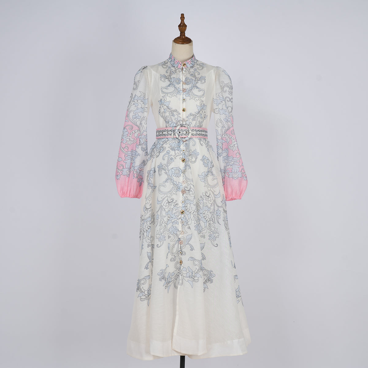 Women's Design Single Breasted Lantern Sleeve Retro Dress