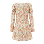 French Romantic Vintage Floral Holiday Atmosphere Slim Dress