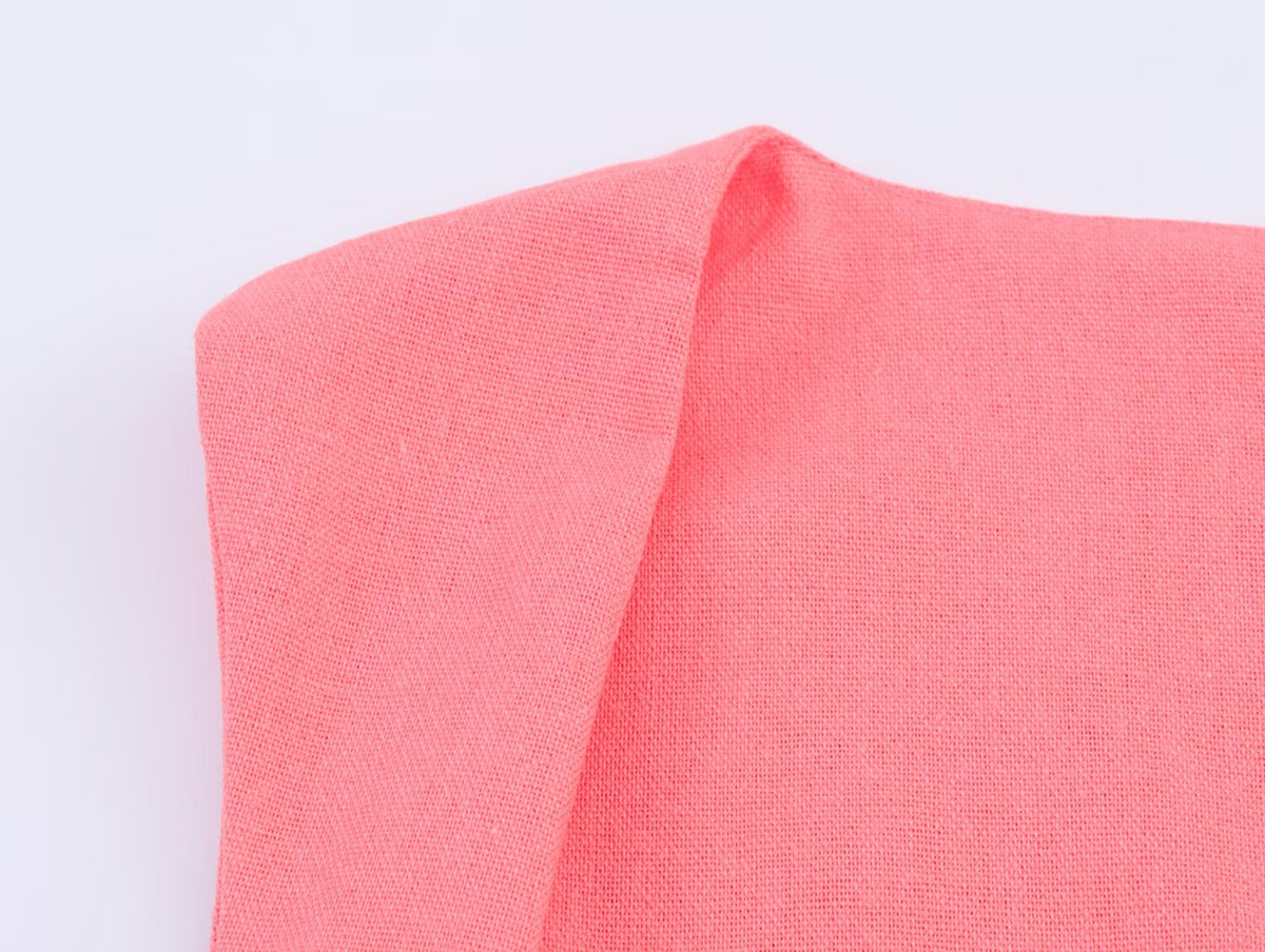 Women's Square-Neck Button A-Line Maxi Dress