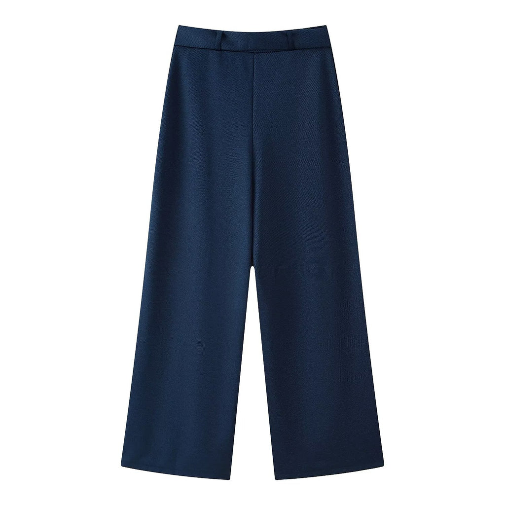 Women's Button Decoration Twill Top Pants Sets