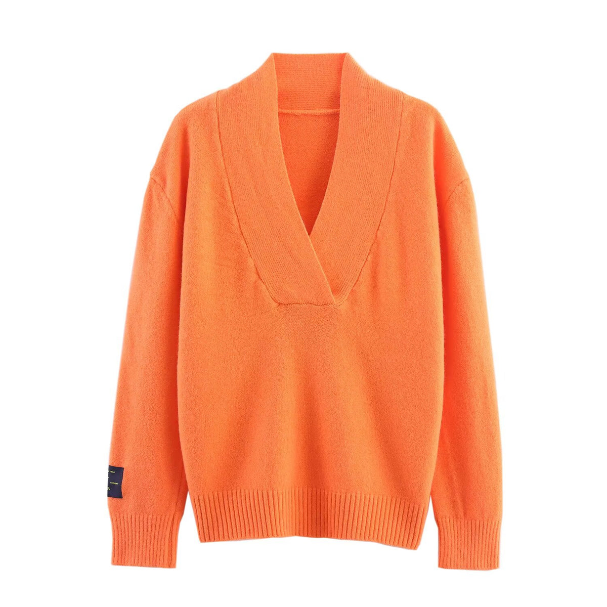 Casual V-Neck Retro Pullover Sweater High-Waisted Shorts Sets