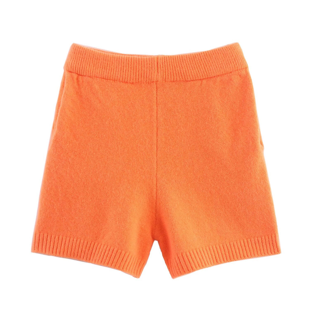 Casual V-Neck Retro Pullover Sweater High-Waisted Shorts Sets