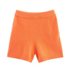 Casual V-Neck Retro Pullover Sweater High-Waisted Shorts Sets