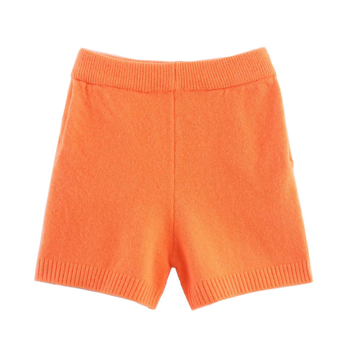 Casual V-Neck Retro Pullover Sweater High-Waisted Shorts Sets