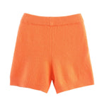 Casual V-Neck Retro Pullover Sweater High-Waisted Shorts Sets