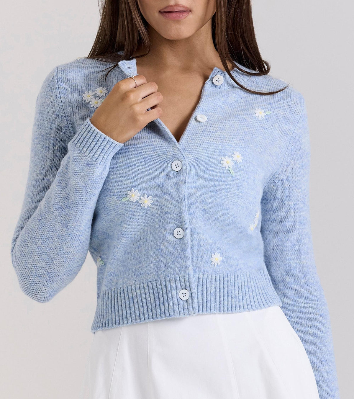 Women's Bow Jacquard Embroidery Knitted Cardigan Coat Sweater Coat