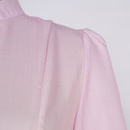 Women's Printed Long A Line With Stand Collar Dress