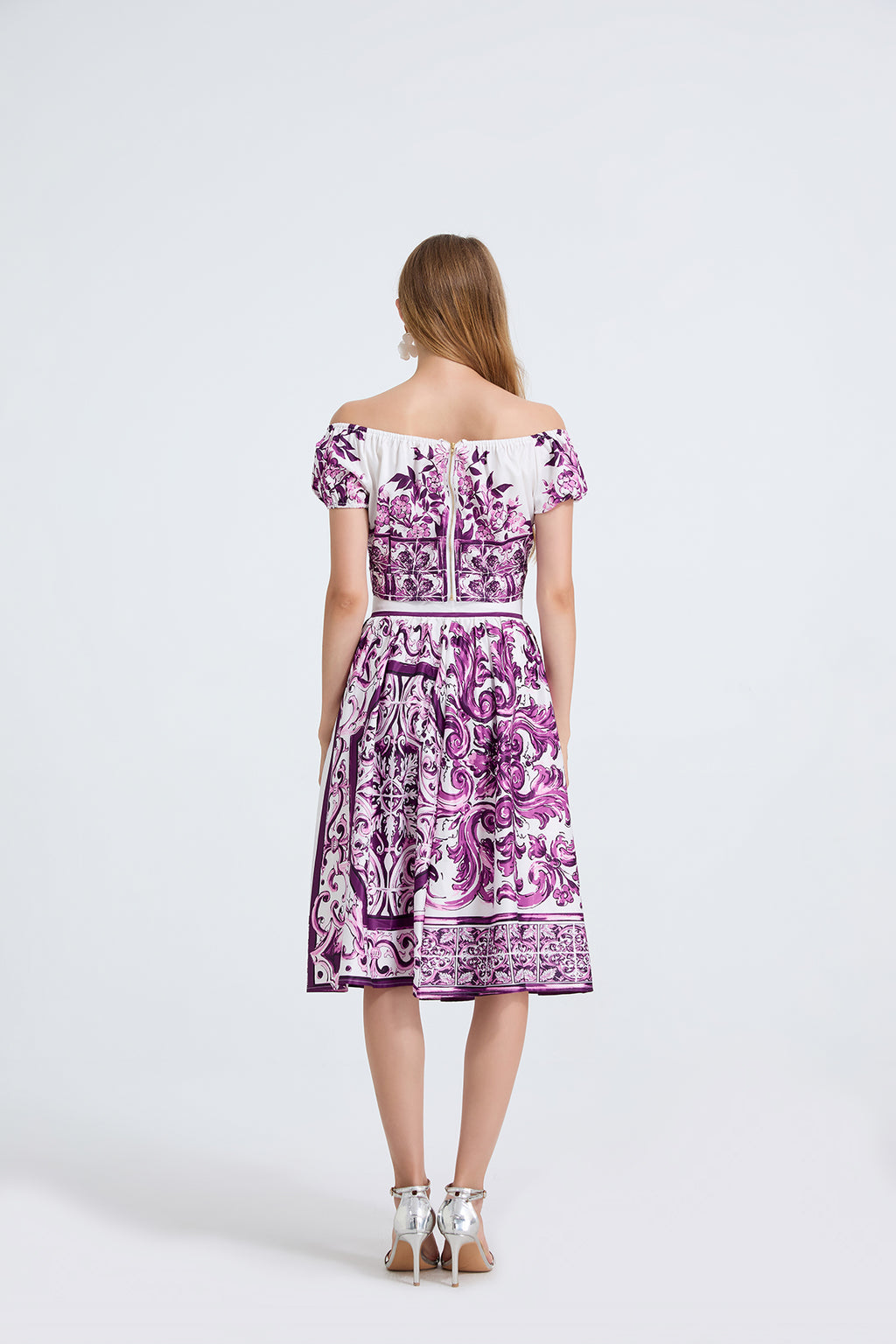 Women's 's Short-Sleeve Top & Midi Skirt Set
