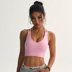 Yoga Clothes Women Sexy Fitness Peach Heart Cross Beauty Back Yoga Bra Sports Underwear