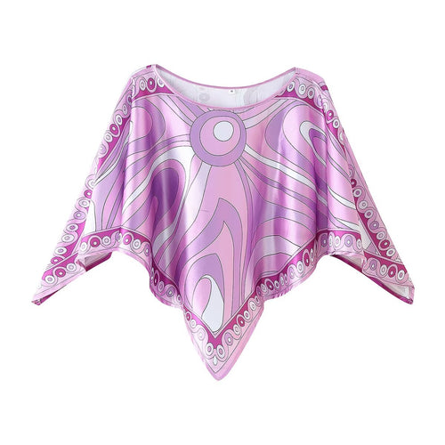 Summer Casual French Vacation Positioning Printed Satin Top Skirt Sets