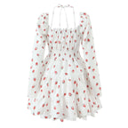 Strawberry-Print Puff-Sleeve Dress