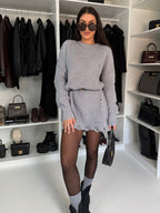 Women's Loose Crewneck Pullover Sweater Dress