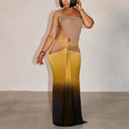 Women's Gradient One-Shoulder Cutout Dress
