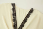 Women's Contrast Color Lace Silk Satin Texture Dress