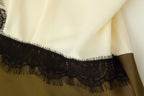 Women's Contrast Color Lace Silk Satin Texture Dress