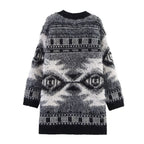 Women's Autumn Artistic Soft Comfortable Jacquard Cardigan Model Coat