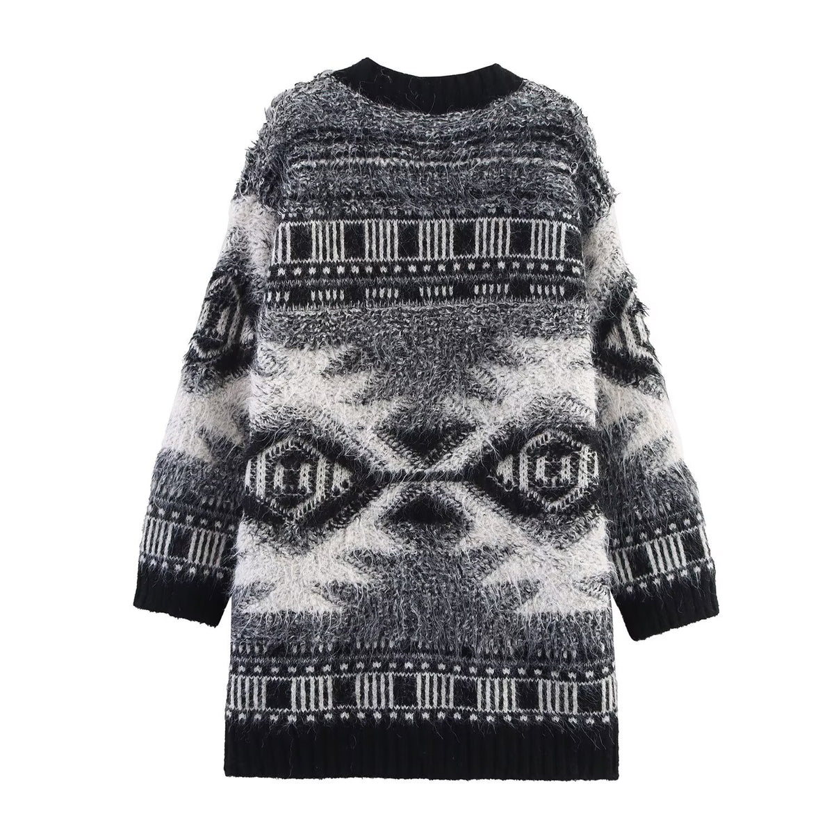 Women's Autumn Artistic Soft Comfortable Jacquard Cardigan Model Coat