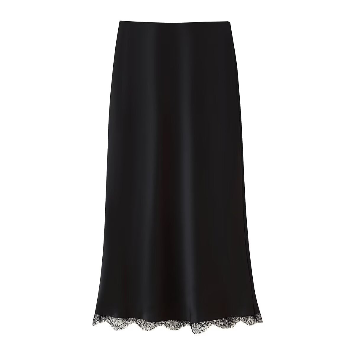 Women's Lace Satin Midi Top and Skirt Two-Piece Set