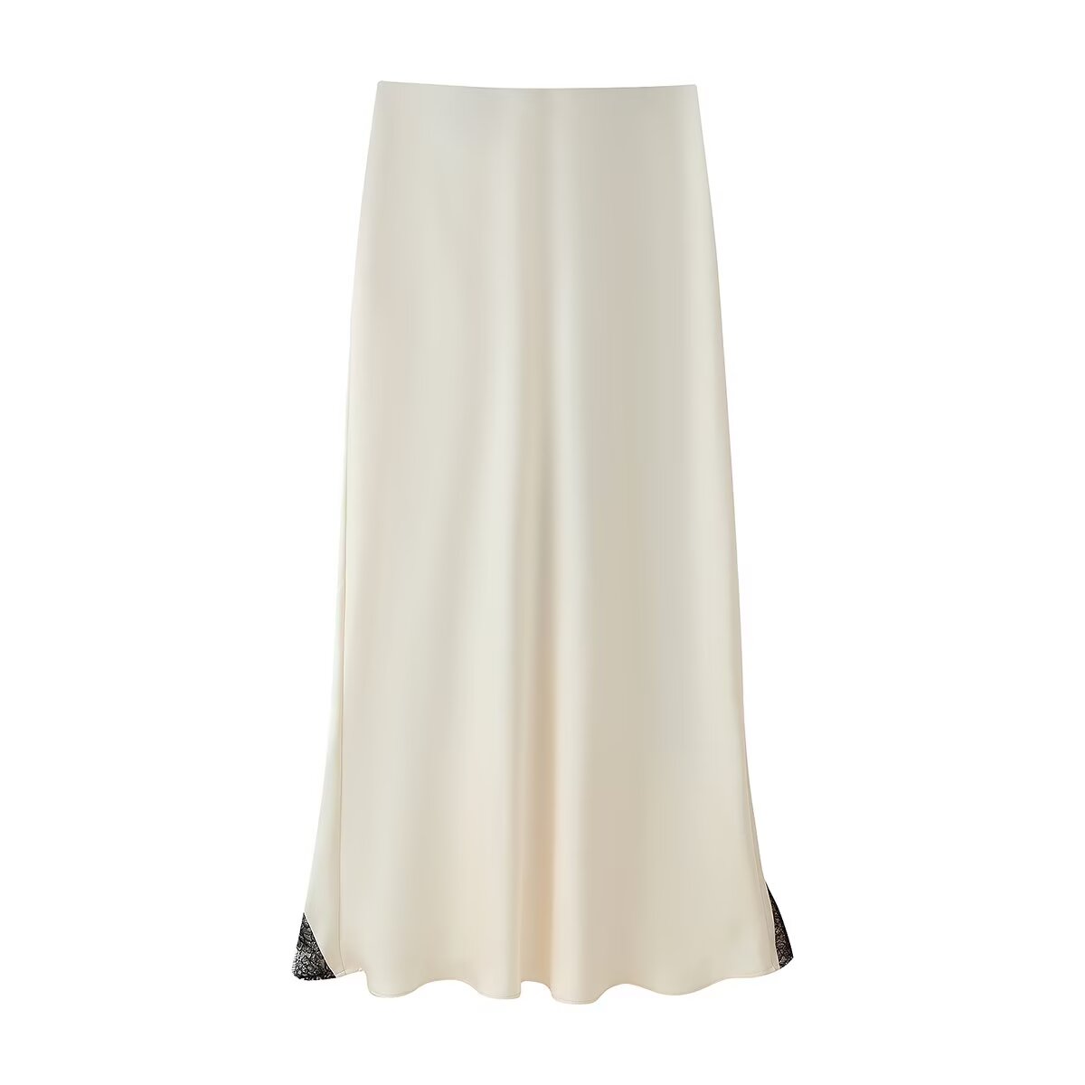 Women's Cowl-Neck Satin Lace Two-Piece Skirt Set