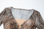 Women's 's Leopard Print Long-Sleeve Dress