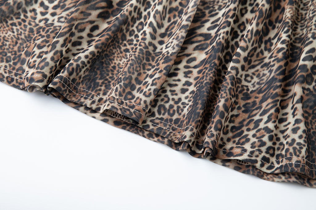 Women's 's Leopard Print Long-Sleeve Dress