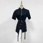 Women's Casual Women Summer Office Stitching Short Skirt Two Piece Sets