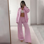 Women's Summer Striped Casual Simple Women's Long Sleeved Trousers