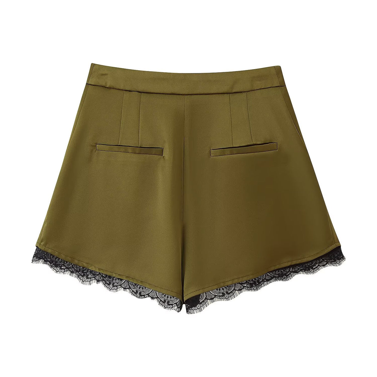 Women's Fall Silk Satin Texture Shirt Shorts Sets