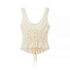 's Collar Printing Backless Halter Spaghetti Strap Camisole Top
