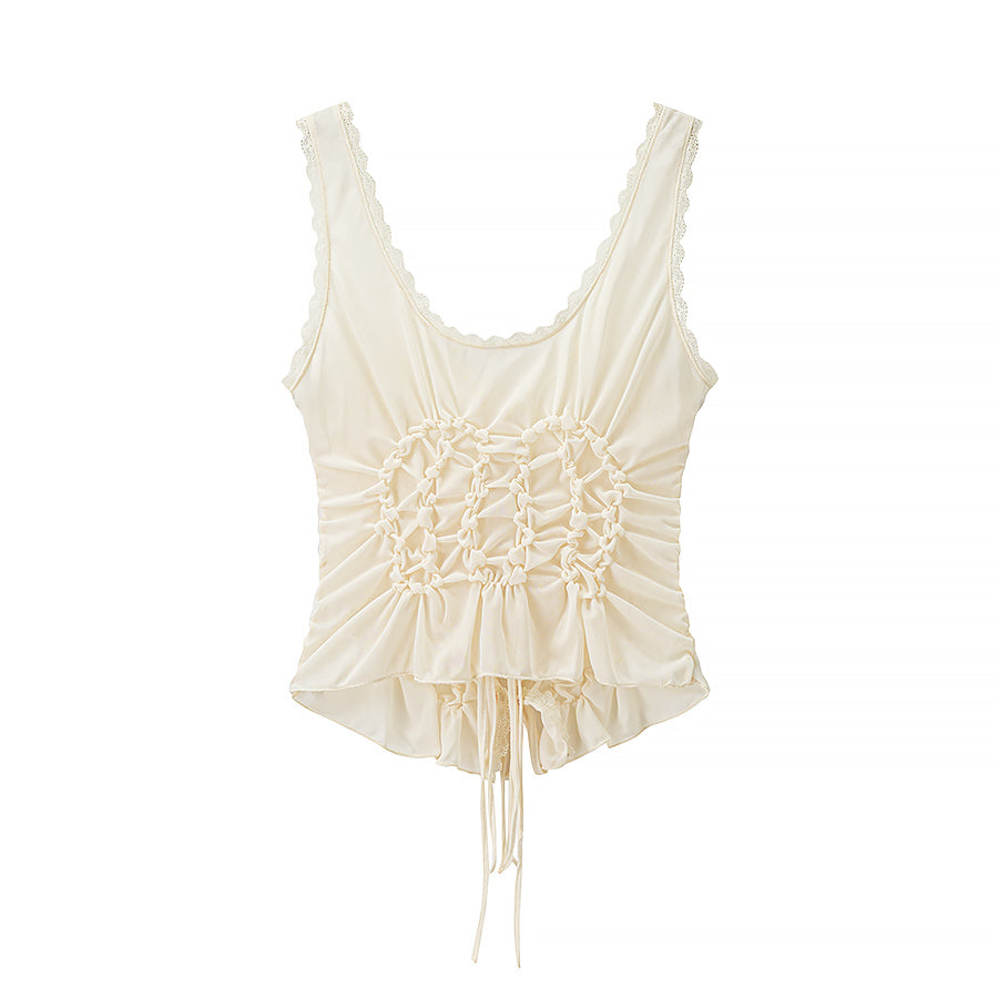 's Collar Printing Backless Halter Spaghetti Strap Camisole Top